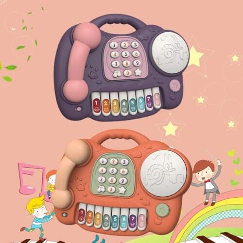 Children Lifelike Telephone Educational Set Toys for Over 1 Year Old Kids Keyboard Set Inprove Intellgence Toys