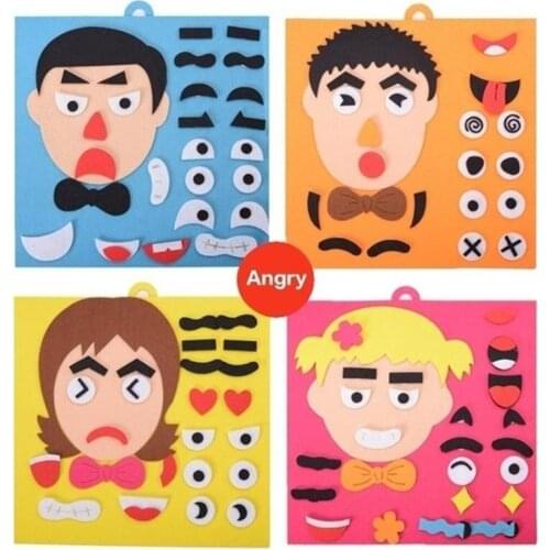 Diy Emotion Puzzle Toys Creative Expression Kids Educational Toys For Children Learning Funny Expression Puzzle
