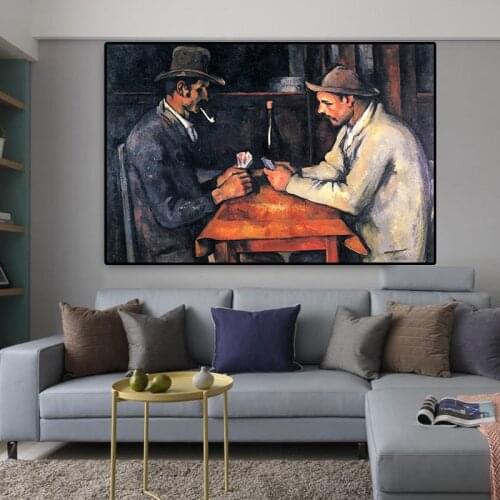 Card Players Paul Cezanne Oil Painting on Canvas Posters And Prints Wall Art Picture For Living Room Scandinavian Cuadros Decor