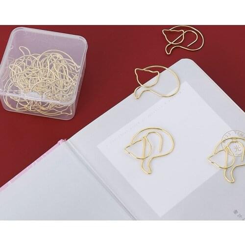 Little Lazy Cat Cute Modeling Paper Clip Exquisite Small Gift Office Stationery Decoration Paper Clip Cute Paper Clips Mini Clip