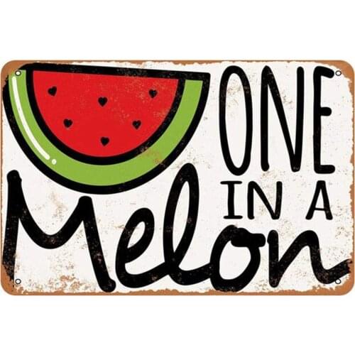 Metal Sign Watermelon Vintage Metal Tin Sign Man Cave for Men Women,Wall Decor for Bars,wc,Restaurants,cafes Pubs,12x8 Inch