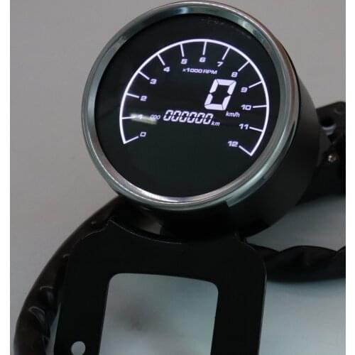 Digital LCD Motorcycle Speedometer Odometer Fuel Level Multi-function Gauge