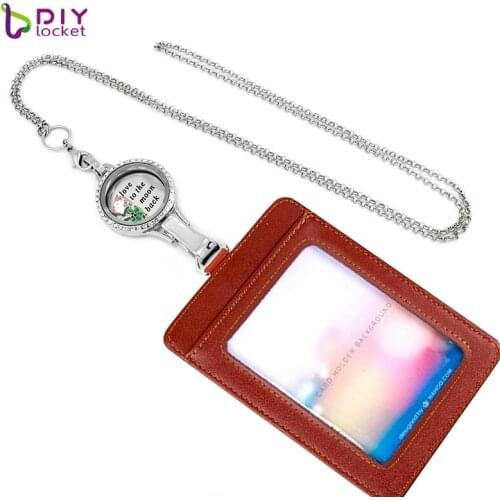 Fashion diylocket 5PCS LANYARD lockets magnetic glass floating charm locket Zinc Alloy LSFL035-1*5