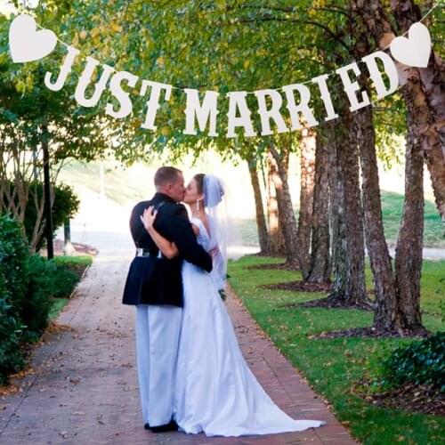 Just Married Banner Flag Mr Mrs Bunting Garland Wedding Decoration Groom Bride To Be Balloon Valentines Day Event Party Supplies