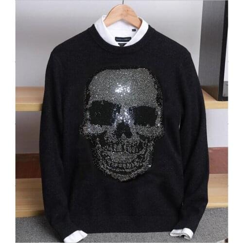 2021 New Casual Sweater Men Diamond stone Knitted Mens Sweaters Long Sleeve Warm Pullovers Men Tops