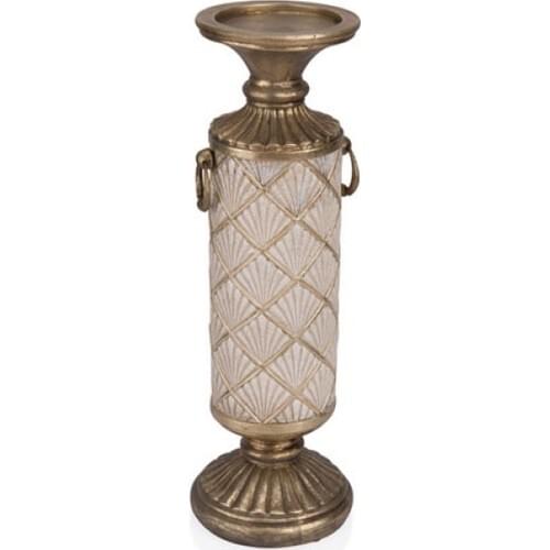 Porio Gold Cream Candle holder 12x12x36
