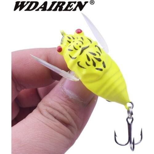 1Pcs Topwater Insects Fishing Lure 4.7cm 6g hard Bait Bass Crankbait flying jig wobbler fishing tackle cicada Carp fishing Pesca