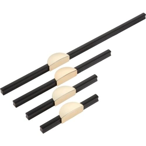 Modern door knob for kitchen cabinets bedroom wardrobe shoecase drawers black goden Aluminum durable simple and elegant design