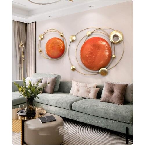 Modern Luxury Wrought Iron Wall Sticker Artwork Hotel Store Club Wall Hanging Crafts Home Livingroom Porch Wall Mural Decoration