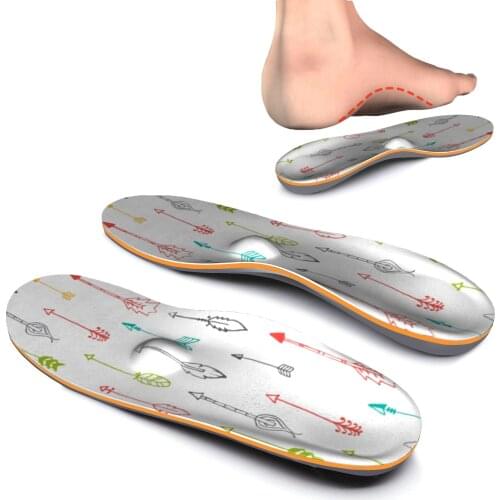 White Arrow Plantar Fasciitis Feet Insoles Orthotic Inserts High Arch Support Relieve Flat Foot Pain Orthopedic Shoe For Women