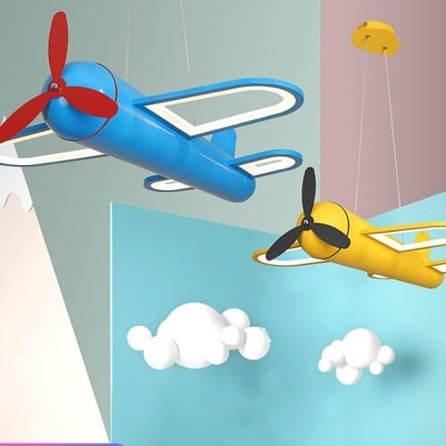 Eye protection childrens room airplane LED bedroom lamps Nordic boy creative warm cartoon room net red endant Lights LX102705