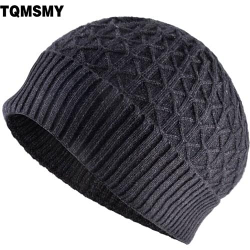TQMSMY Winter Warm Knitted Hat For Men Fashion Skullcap Solid Color Knit Beanie Hats Boys Streetwear Hip Hop Skullies Cap TMA95