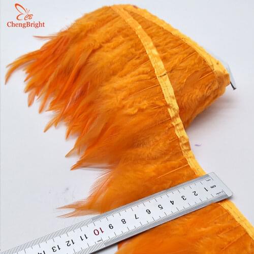 ChengBright 10Yards Chicken Cock Feathers Trim Cloth Sideband Chicken Pheasant Feather Trims Clothing Wedding Feather Ribbon D
