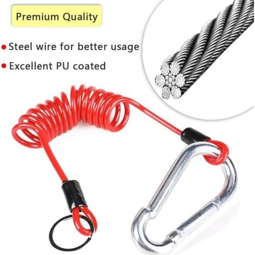 Φ2.5mm×1.5m Travel Trailer Anti-Lost Cable Coiled Easily Installation With Safety Breakaway Cable Camping Car Accessory Durable
