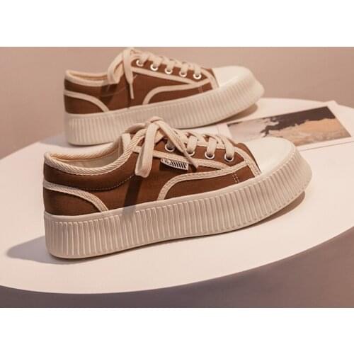 2021 Fall New Women Matching Sneakers Flats Shoes Women Canvas Lace-up Breathable Vulcanize Shoes Casual Shoes Tenis Feminino