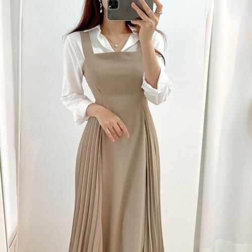 Tinomiswa Korean Chic Summer Spaghetti Strap Dresses Square Collar Temperament Slim Waist Pleated Dress Women Vestidos Mujer