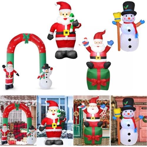 1.8m Santa Claus Snowman Inflatable Toy Outdoors Christmas Decorations for Home Garden Yard Arch Ornament Festival Party Props