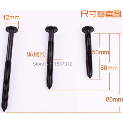 10 pcs M6X60 High strength bolts Dual function furniture screw fittings