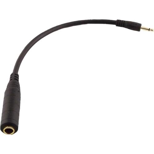 1x 6.35mm 1/4" Female Jack To 3.5mm 1/8" Mono Male Plug Headphone Audio Adapter Connector Cable 1ft/30cm Black