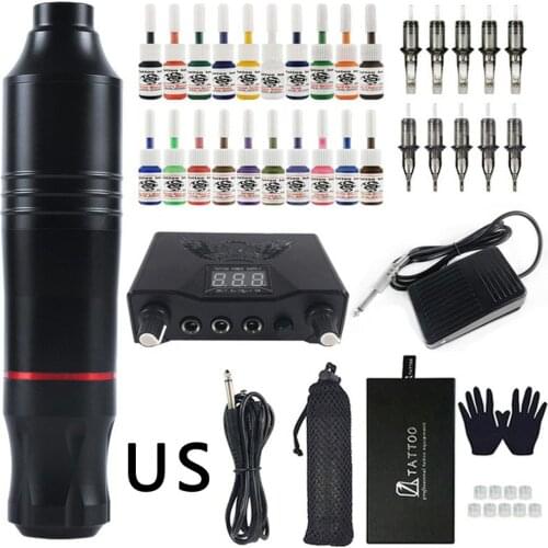 20-color Motor Pen Beginner Tattoo Machine Set Motorized Pen Power Supply Semi-permanent Tattoo Secant Fog Machine