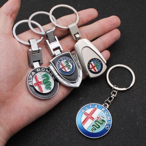 3D Metal Car Key Ring for Alfa Romeo 159 147 156 166 Giulietta Giulia Mito Spider Emblem Keychain Auto decoration Accessories