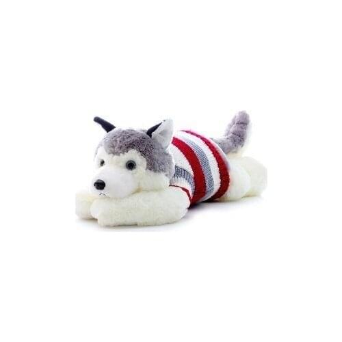 40-100cm Kawaii Simulation Big Husky Dog Plush Toy Birthday Present Stuffed Animal Valentine Gift Dog in Red Sweater
