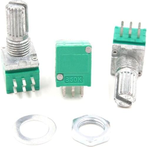 5pcs RK097G Single Unit 6PIN with switch amplifier eal potentiometers c Handle length 15MM with nuts 5K 10k 20K 50K 100K
