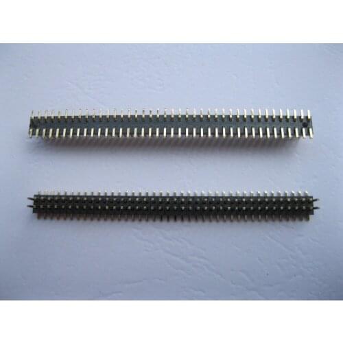 50 pcs SMD SMT Pitch 1.27mm 2x40 80pin Breakable Male Pin Header Double Row Strip Gold Plated