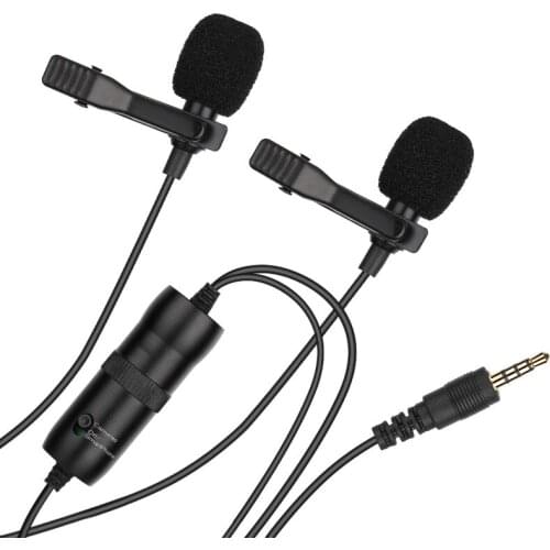 Ai Shangda double microphone lavalier microphone VLOG professional camera microphone SLR interview recording mobile phone MM2