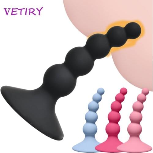 VETIRY Anal Beads Plug Unisex Butt Plug G-spot Prostate Massager Silicone Adult Sex Toys For Woman Men Gay Erotic Products