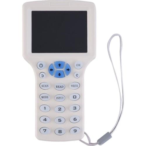 Free shipping Updated version English RFID Copier ID/IC Reader 13.56MHZ or 125KHZ Writer +1 UID card +T5577 free