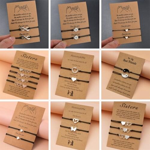 Charmsmic Best Friends Forever Heart Bracelets Sisters Twins Stainless Steel High Quality Jewelry Birthday Gifts Factory Price