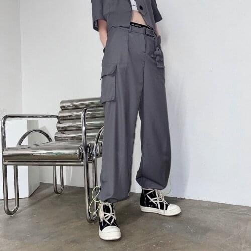 Fashion New 2021SS Women Grey Casual Long Trouse Ladies High Qualtiy Pants For Female Ddxgz2v 5.25
