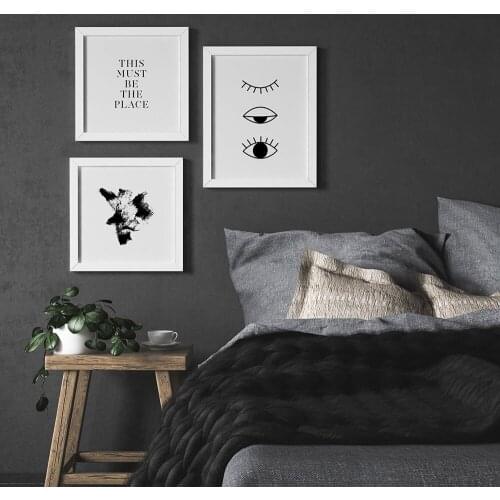 Black White Poster Abstract Canvas Painting Sleepy Eyes Wall Art Print Quote Modern Picture For Bedroom On The Wall Home Decor