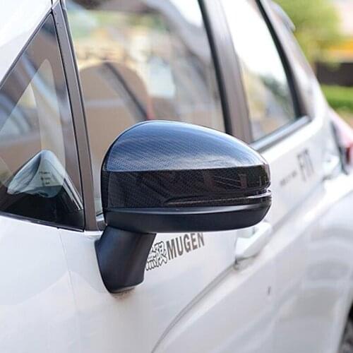 For Honda FIT JAZZ 2014-2018 Accessories ABS Carbon Fibre Car Rearview Mirror Cover Decoration Cover Trim Car Styling 2pcs