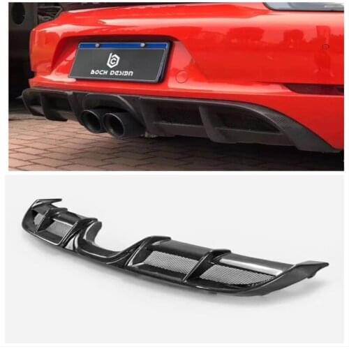 For Porsche 718GT4 Cayman Boxster 2016 - 2018 Rear Bumper Lip Diffuser Spoiler Apron Splitters Carbon Fiber Protector