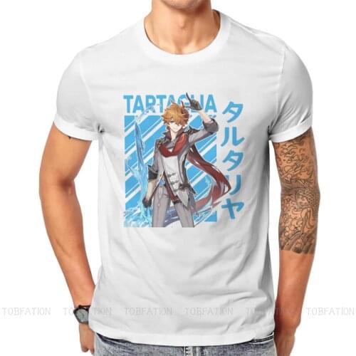 Genshin Impact Game Paimon Childe 100% Cotton TShirts Tartaglia Personalize Homme T Shirt New Trend Tops 6XL