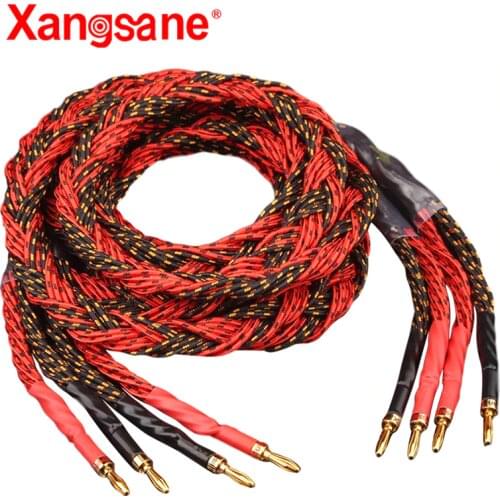 Xangsane Oxygen-Free Copper (OFC) Audio Speaker Cable Audiophile Hifi Cable Connection Line Banana Plug/Y-Y Single 0.8mm² / 20AW