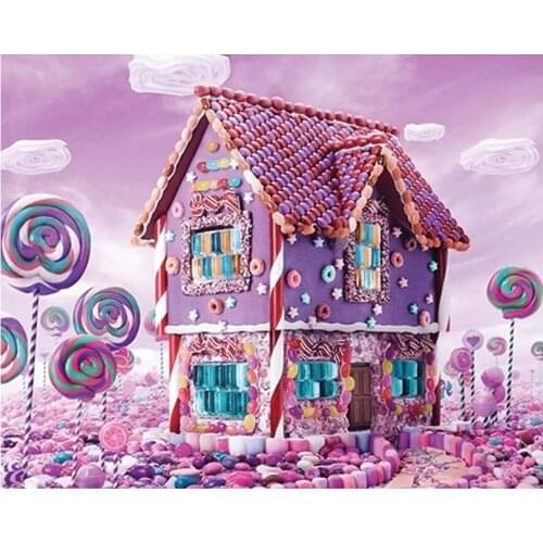 Cartoon house diamond painting full square embroidery picture mosaic poster children toy diamond art drawing wall sticker decor
