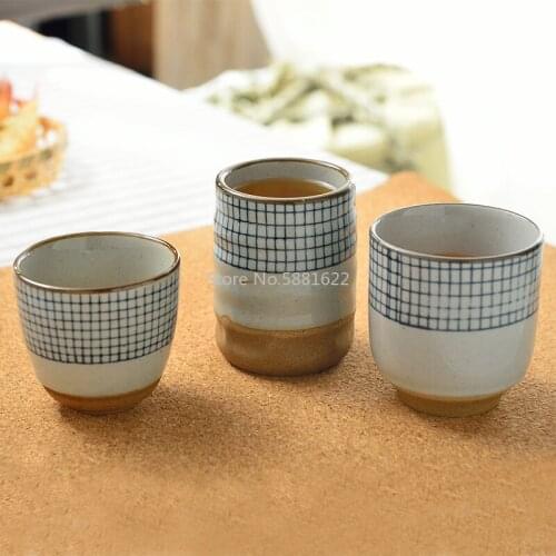 Ceramic soup cup tea cup handpainted lattice pattern teacup originality Coffee cup wine cups