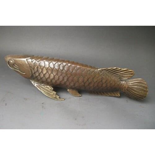Chinese Bronze Carved statue ' Fish every year