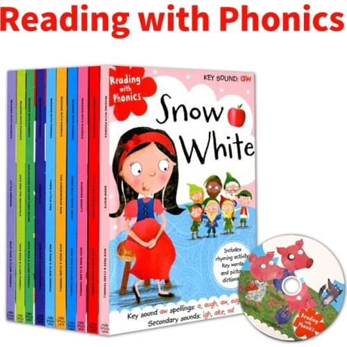 10 Pcs/Set Reading with Phonics Fairy Tale English Picture Book Little Red Riding Hood Early Education Books
