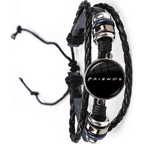 American TV Show Friends Bracelet I'll Be There For You Print Leather Bangle For Men Women Kids Best Friend Jewelry Gift