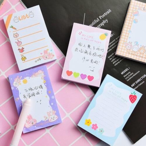 Rabbit Scratch Pad Planner Stickers N Times Memo Pad Stationery Cartoon Sticky Notes Leave A Message Kawaii Stickers Supplies