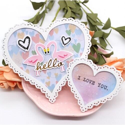 KSCRAFT Heart Puzzles Metal Cutting Dies Stencils for DIY Scrapbooking Decorative Embossing DIY Paper Cards