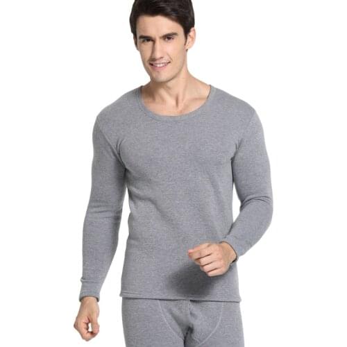 Hot Sale High Quality Men Winter Thermal Underwear Thickened Fleeced Authentic Undershirts Cotton Round Collar Long Johns Suits