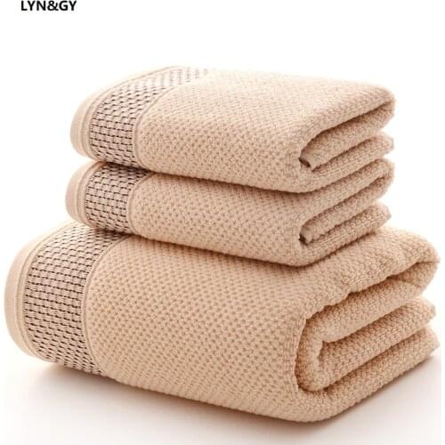 LYN&GY Honeycomb Breathable Cotton Fabric Towel Set 1PC Bath towels for adults child 2pcs Face towels for Bathroom 3 pieces Set