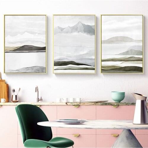 Nordic Art Wall Poster Canvas Painting Modern Simple Sky Clouds Black and White Landscape Pictures and Prints Home Decor Murals