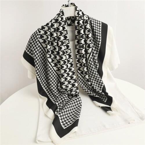 2021 New Design Hair Wrap Headscarf Square Scarf For Women Print Shawl Neckerchief Female Headband Foulard Twill Hijab Bandana