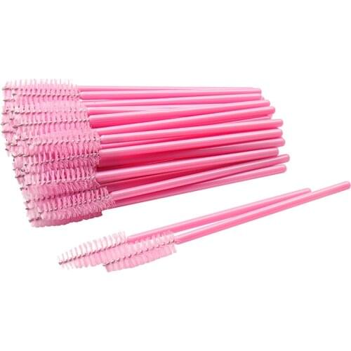 Disposable 1000pcs Eyelash Brush Cosmetic Nylon Synthetic Fiber Mascara Applicator Wand Brush Makeup Tool